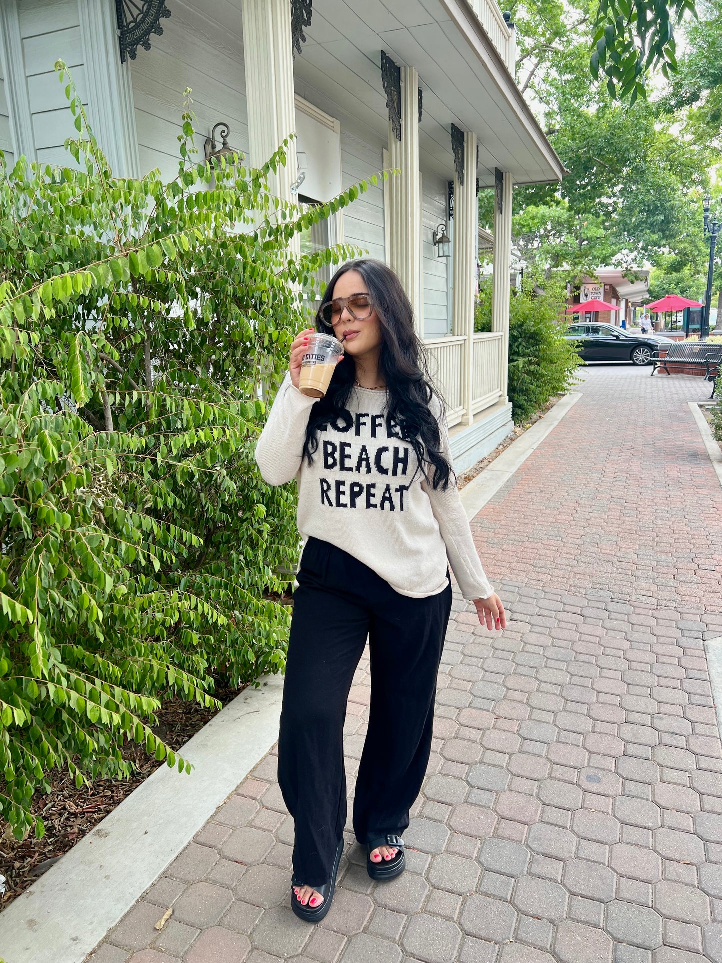 Coffee, Beach, Repeat Sweater