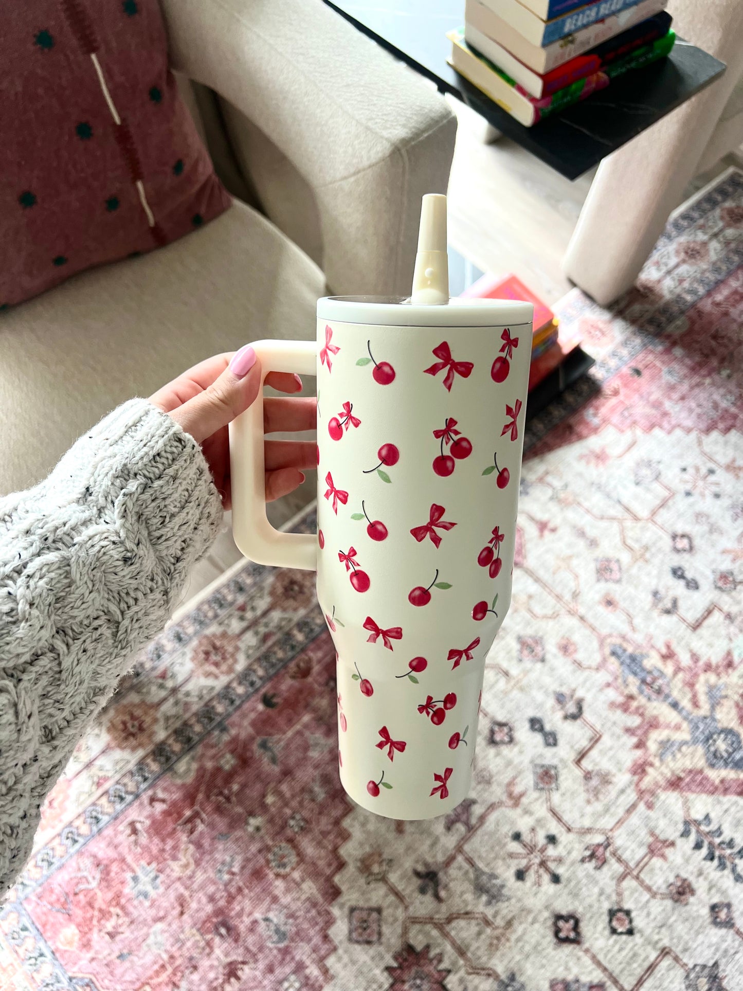 Cherry Cream Tumbler/ 40 oz
