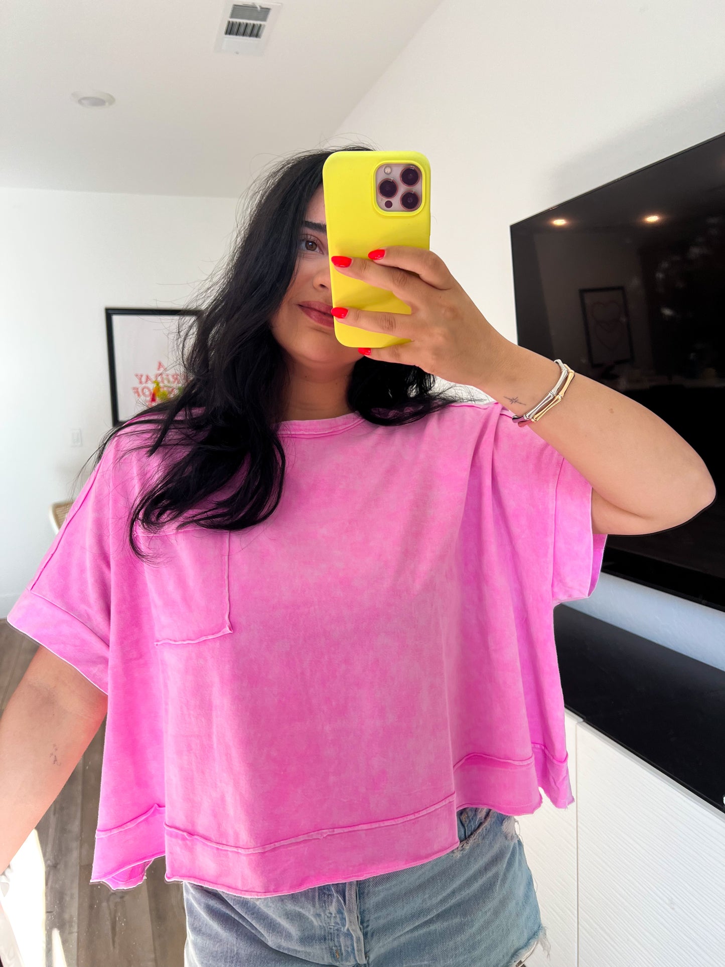 Halo Pocket Tee - Pink