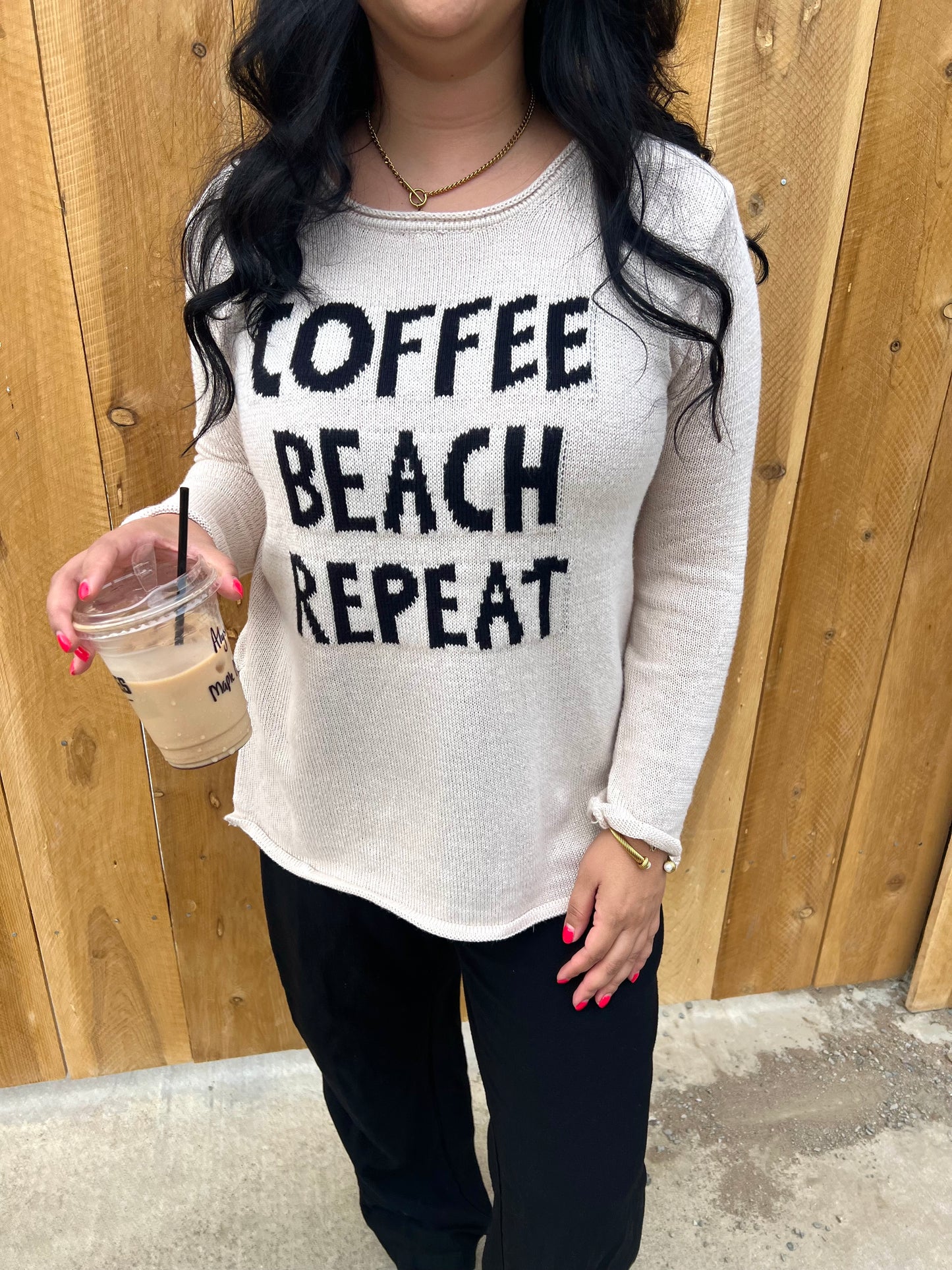 Coffee, Beach, Repeat Sweater