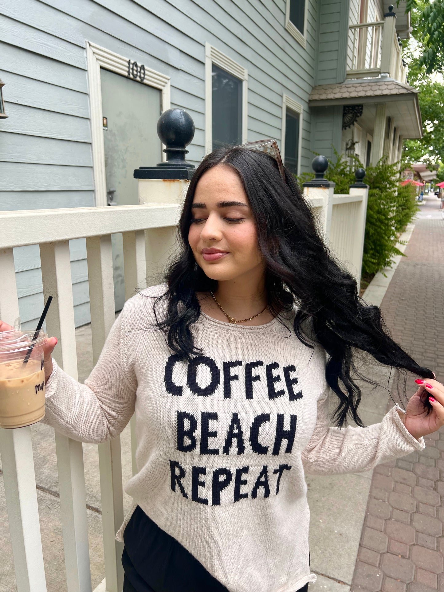 Coffee, Beach, Repeat Sweater