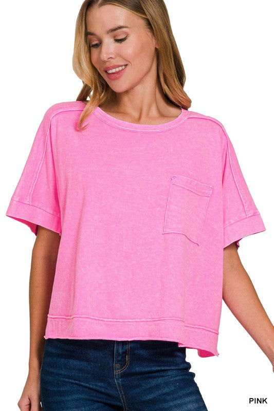 Halo Pocket Tee - Pink