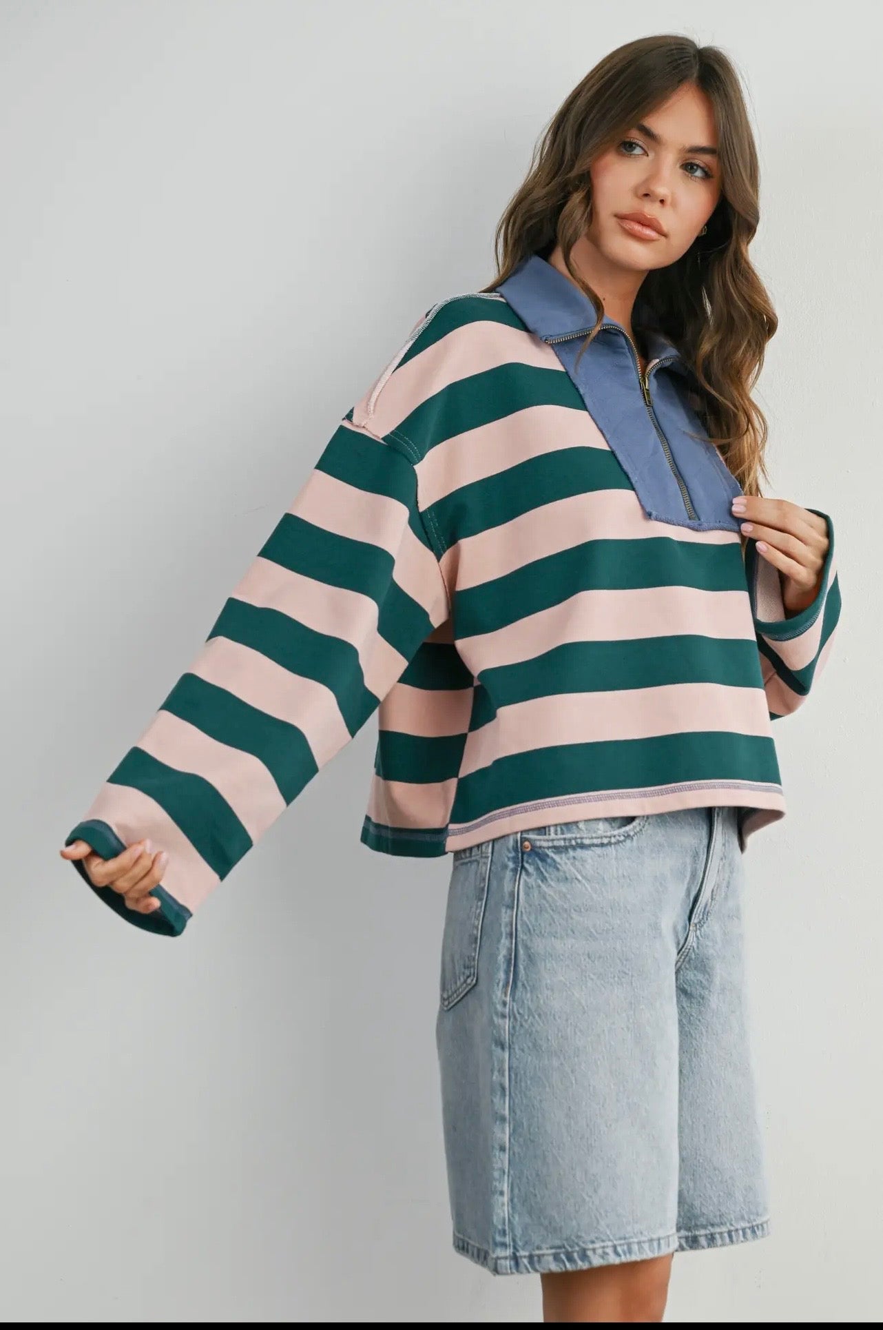 Petal Stripe Zip