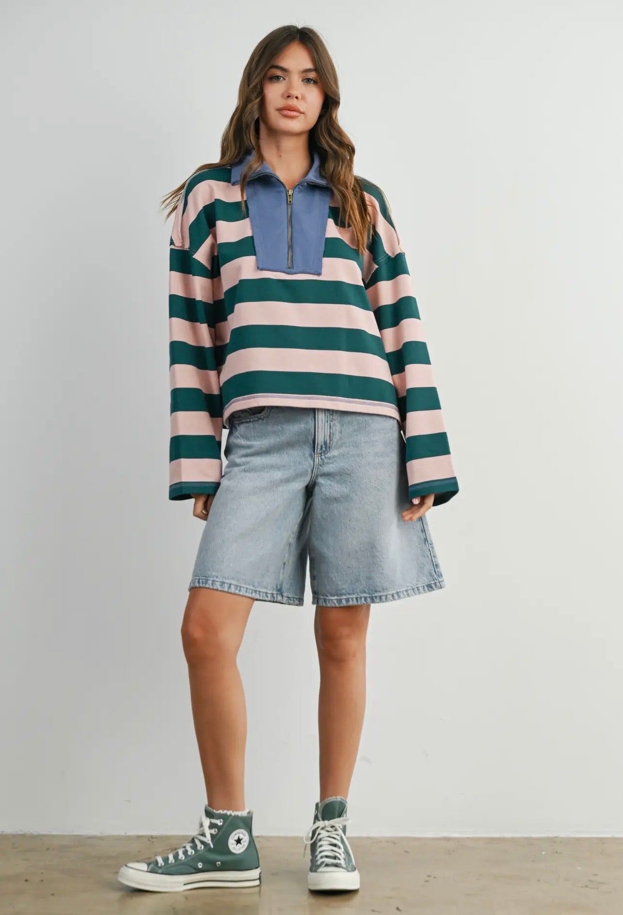 Petal Stripe Zip