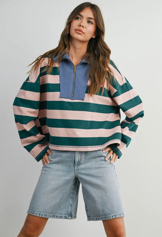 Petal Stripe Zip